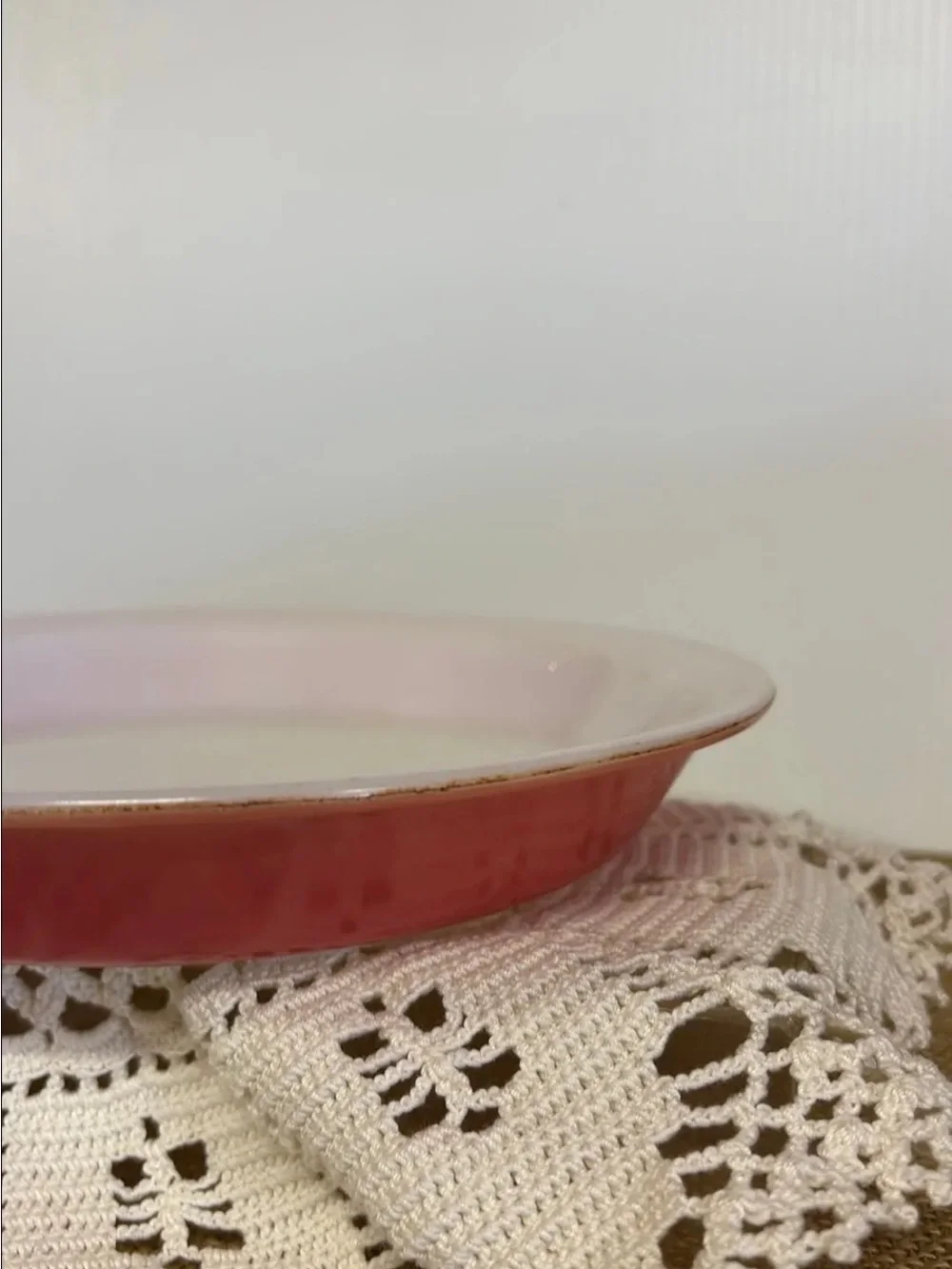 PYREX #909, Vintage Flamingo Pink, 9” round PIE pan, baking or casserole dish.